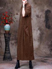 Autumn Vintage Solid Women Long Dress
