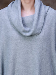 Women Irregular Solid Sweater Turtleneck Pullover