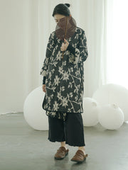 Vintage Reversible Wear Jacquard Loose Coat