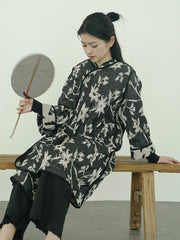 Vintage Reversible Wear Jacquard Loose Coat