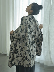 Vintage Reversible Wear Jacquard Loose Coat