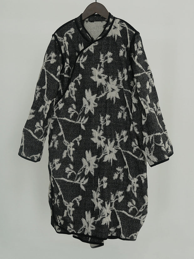 Vintage Reversible Wear Jacquard Loose Coat