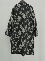 Vintage Reversible Wear Jacquard Loose Coat