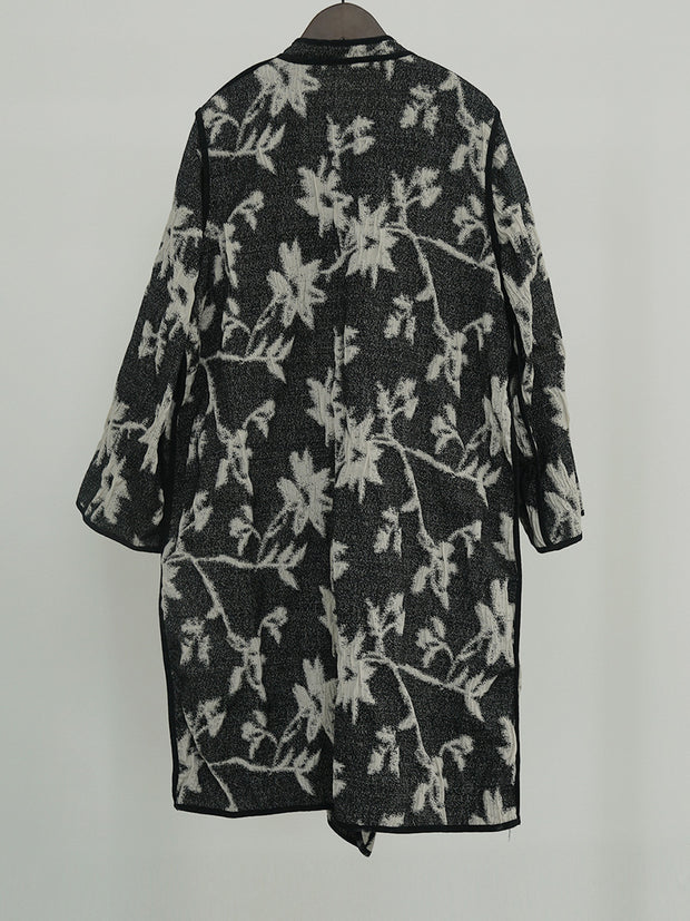 Vintage Reversible Wear Jacquard Loose Coat