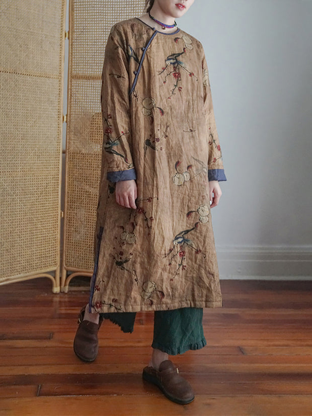 Women Print National Style Cheongsam Dress