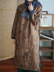 Women Print National Style Cheongsam Dress
