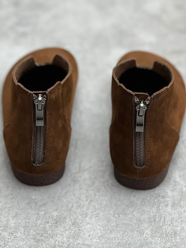 Women Casual Solid Round Toe Short Boots