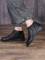 Handmade Genuine Leather Vintage Women Short Boots