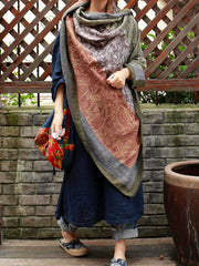 Großer Schal im Vintage-Baumwoll-Ethno-Stil