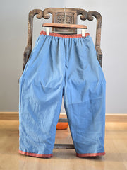 Damen Baggy Casual Einfarbige Hose mit weitem Bein 