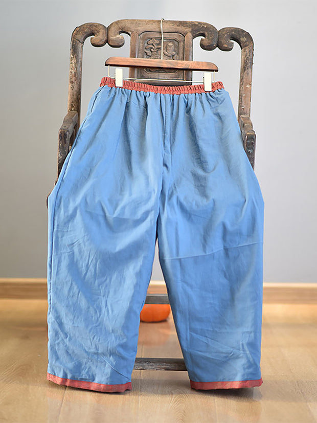 Damen Baggy Casual Einfarbige Hose mit weitem Bein 