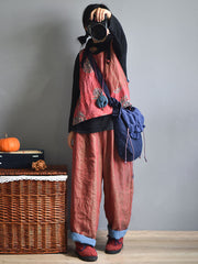 Damen Baggy Casual Einfarbige Hose mit weitem Bein 