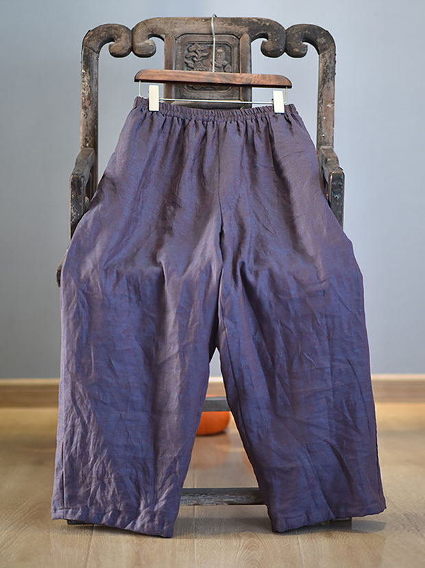 Damen Baggy Casual Einfarbige Hose mit weitem Bein 