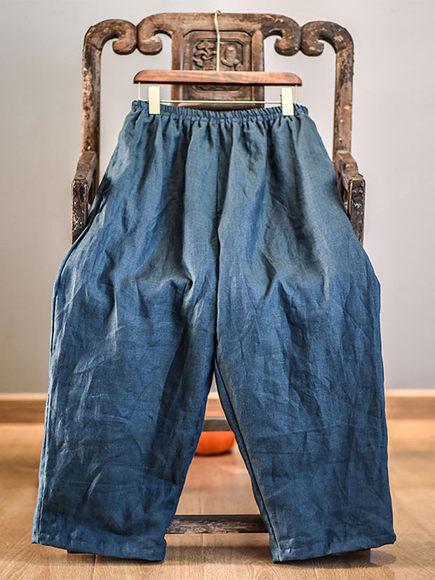 Damen Baggy Casual Einfarbige Hose mit weitem Bein 