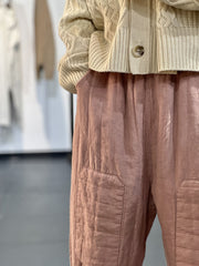 Damen-Haremshose im ethnischen Stil mit elastischem Bund und gepolsterter Taille 