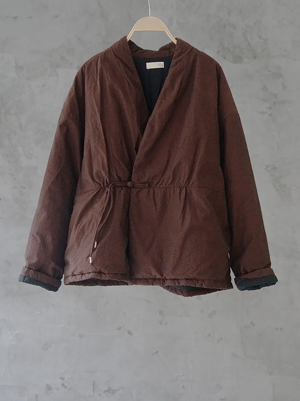 Women National Style Vintage Buckle Padded Coat