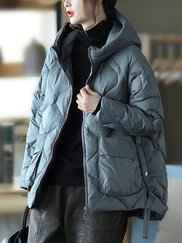 Winter Hooded Thickened Women Loose Coat