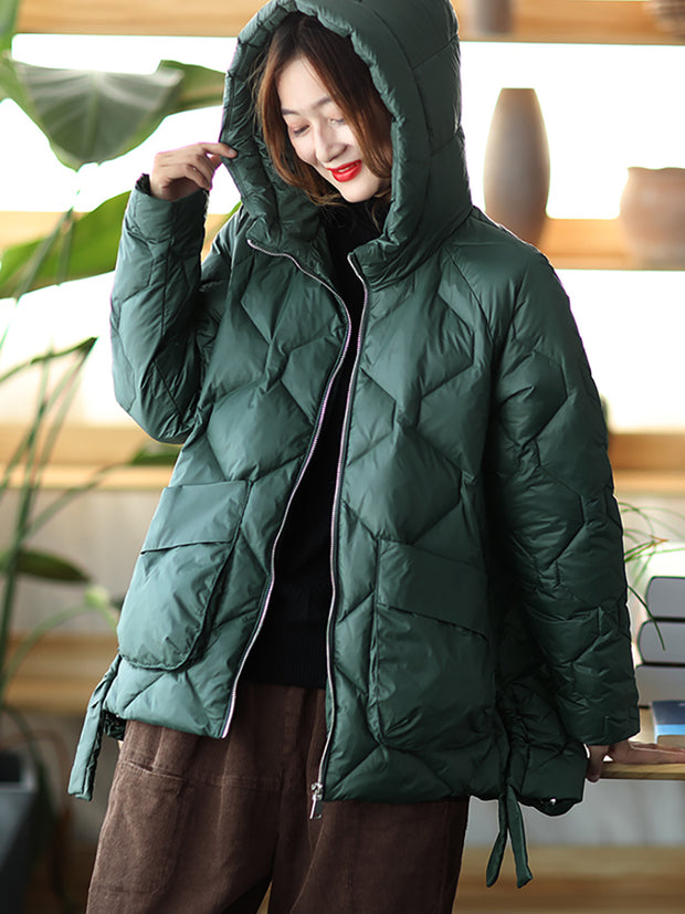Winter Hooded Thickened Women Loose Coat