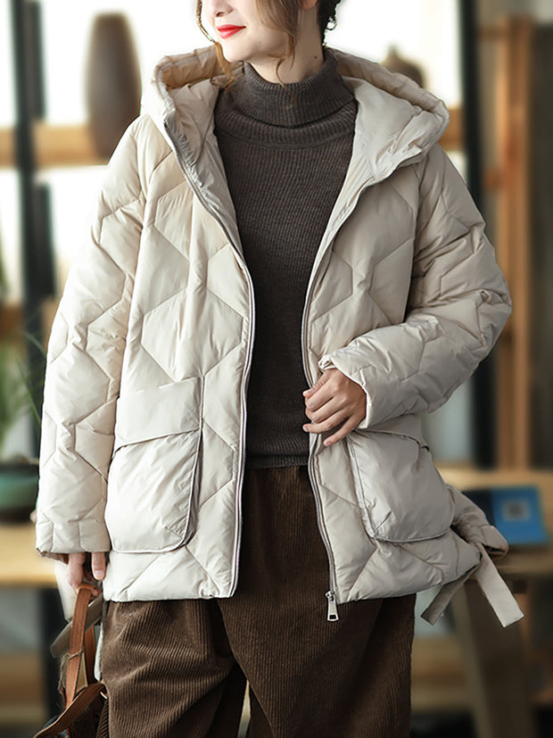Winter Hooded Thickened Women Loose Coat