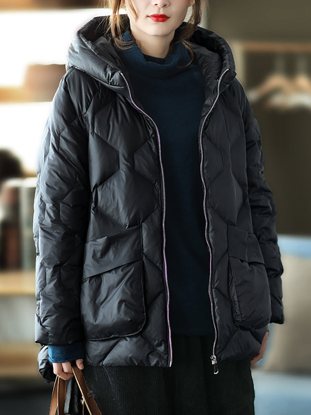 Winter Hooded Thickened Women Loose Coat