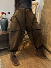 Women Winter Cotton Casual Thick Fleece Pants