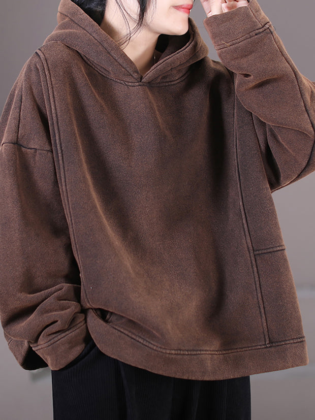 Winter Women Korean Style Loose Fleece Hoodies