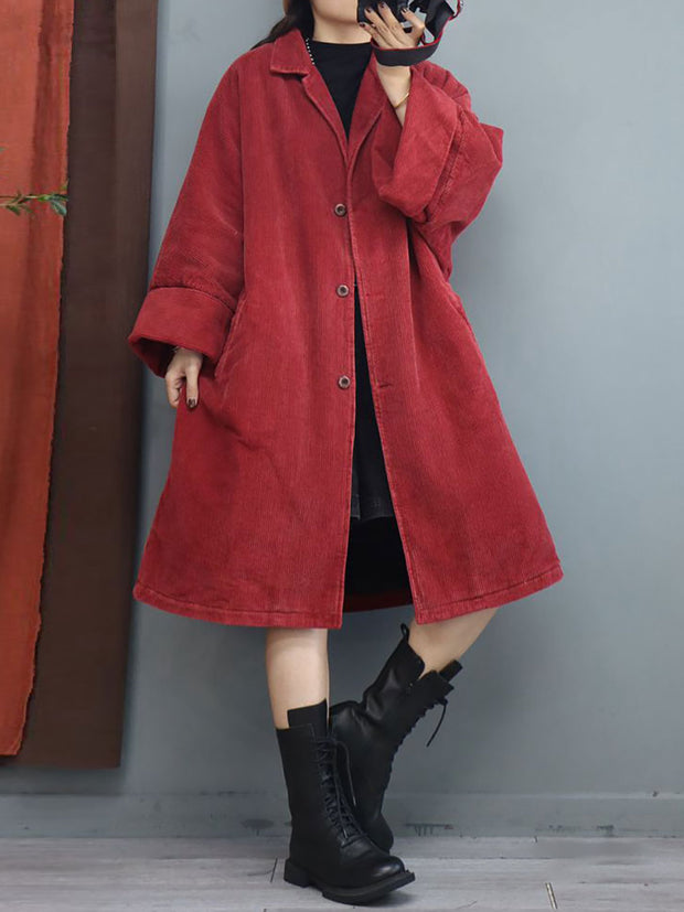 Plus Size Winter Women Batwing Sleeve Baggy Mid Length Padded Coat