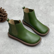 Women Autumn Genuine Leather Flat Casual Martin Boots
