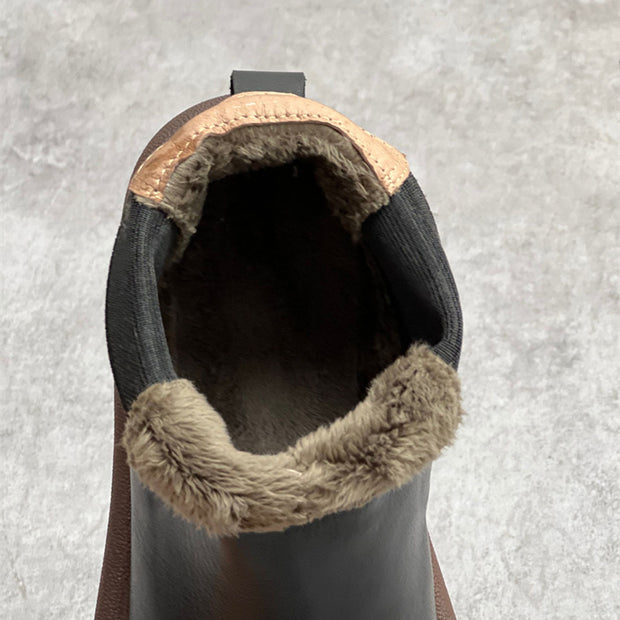 Women Autumn Genuine Leather Flat Casual Martin Boots