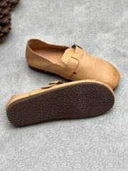 Women Genuine Leather Solid Casual Soft Flat Shoes