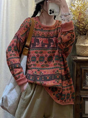 Women Vintage Winter Elephant Knitted Sweater