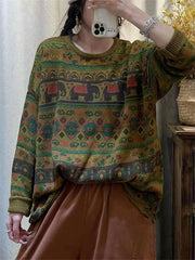 Women Vintage Winter Elephant Knitted Sweater