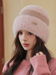 Women Winter Fleece Knitted Warm Hat