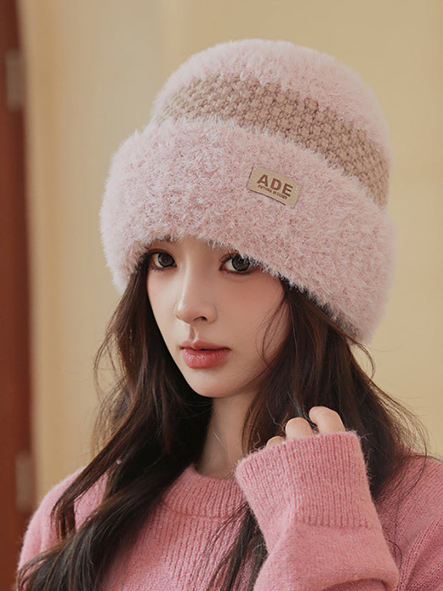 Women Winter Fleece Knitted Warm Hat