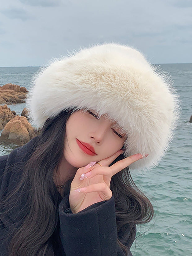 Women Fashion Plush Warm Windproof Hat