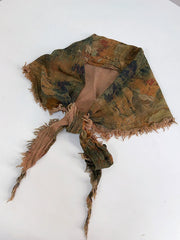 Women Vintage Flower Print Tassel Triangle Scarf