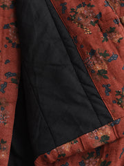 Women Retro Floral V-neck Cotton Jacket