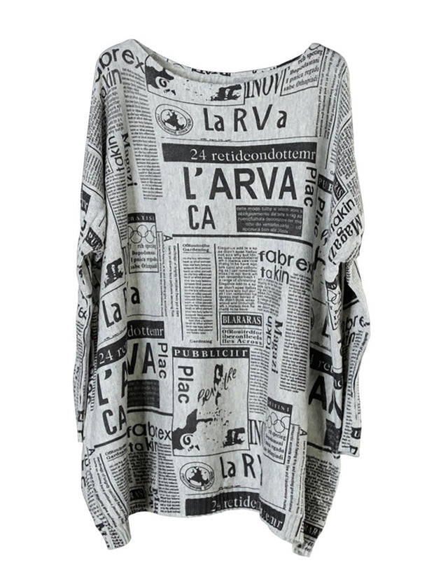 Women Autumn Loose Letter Printed Sweater