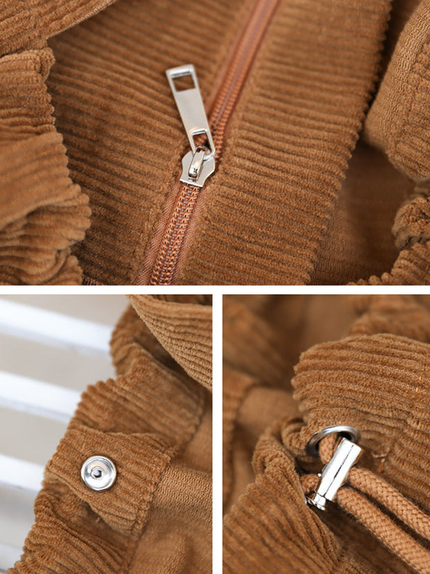 Vintage Umhängetasche aus massivem Cord mit großem Fassungsvermögen