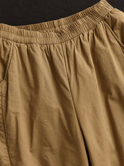Plus Size Women Vintage Solid Spliced Padded Harem Pants