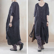 Women Plus Size Linen Summer Irregular Shirt Dress