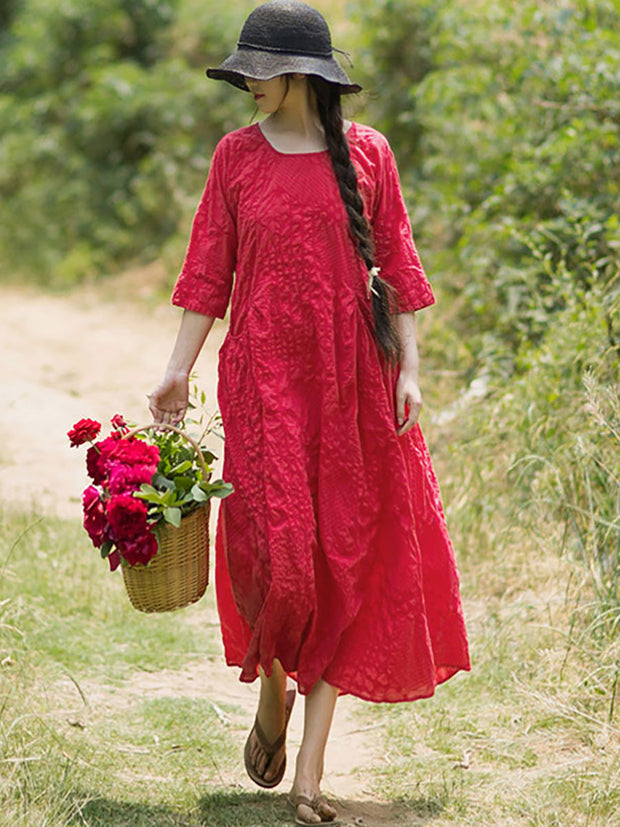 Damenkleid aus reiner, plissierter Baumwolle aus 100 % Baumwolle