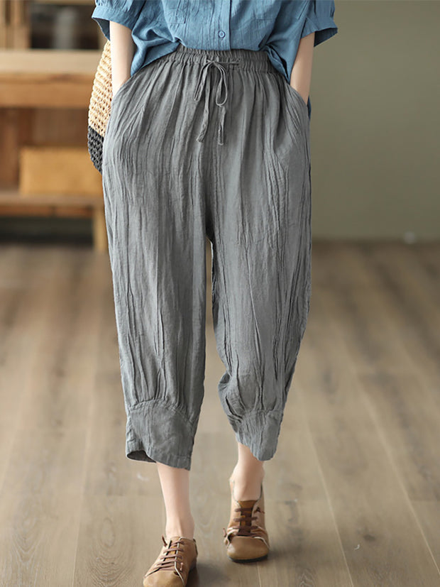 Ramie Women Casual Summer Loose Pants