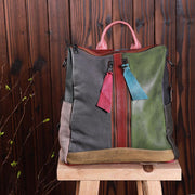 Multicolor Women Leather Zipper Backpack
