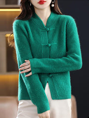 Women Casual Winter Wool Solid Knitted Sweater