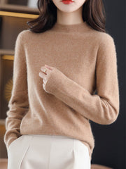 Women Casual Solid Winter Wool Warm Sweater