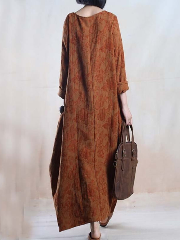 Women Casual Loose Cotton Linen Long Maxi Dress