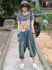 Lässige lockere Jeans-Overalls für Damen