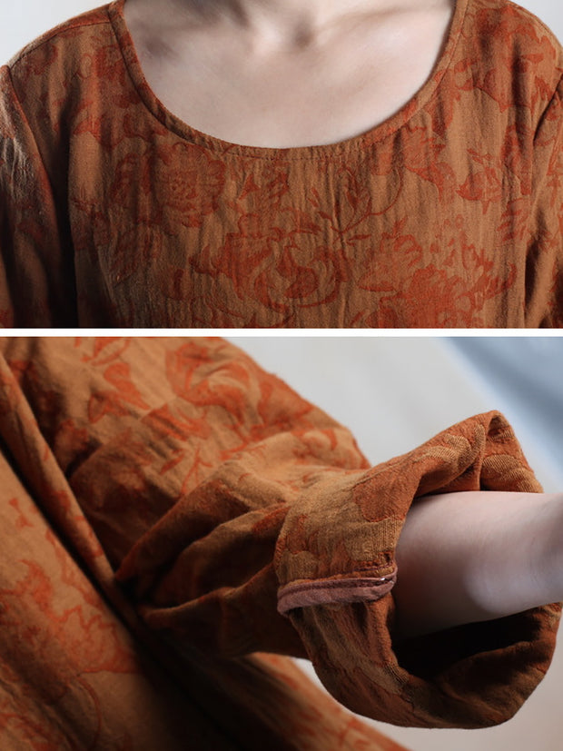 Women Casual Loose Cotton Linen Long Maxi Dress