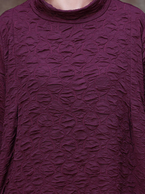 Women Bubble Cotton Turtleneck Dress